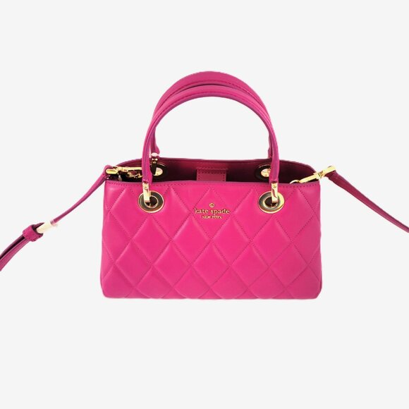 Kate Spade KI849 Carey Smooth Quilted Small Sullivan Satchel Crossbody Baja Ros - Picture 2 of 5